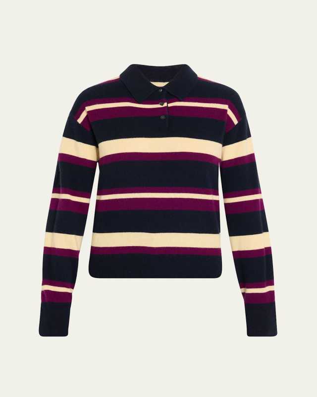 Collegiate Striped Cashmere Polo